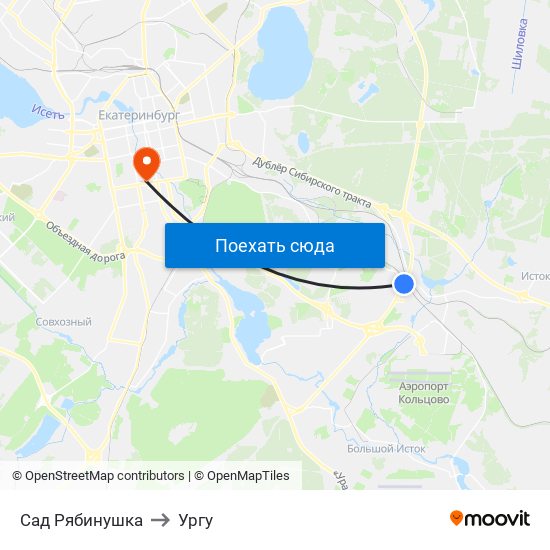 Сад Рябинушка to Ургу map