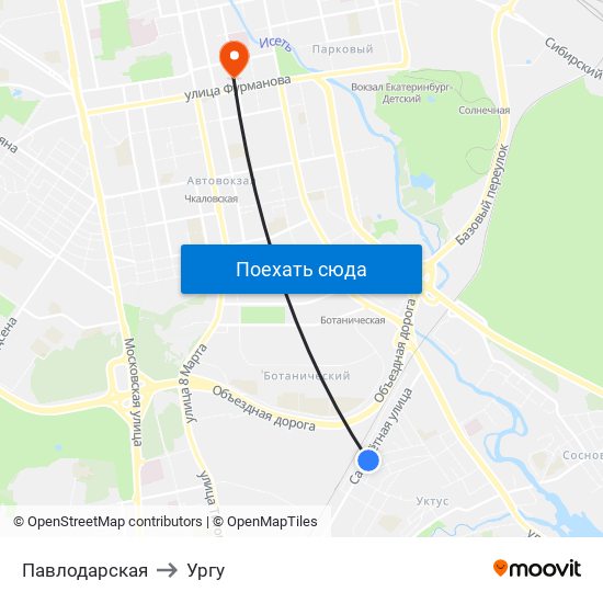 Павлодарская to Ургу map