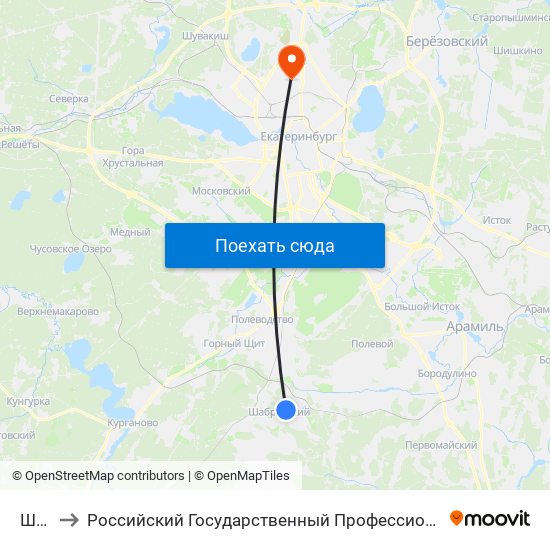 Шабры to Российский Государственный Профессионально-Педагогический Университет map