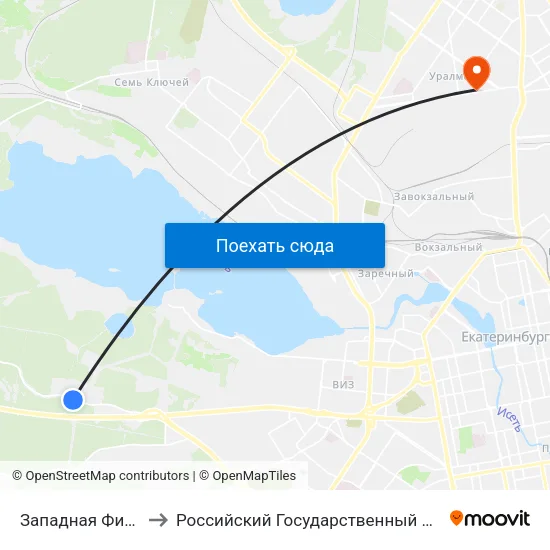Западная Фильтровальная Станция to Российский Государственный Профессионально-Педагогический Университет map