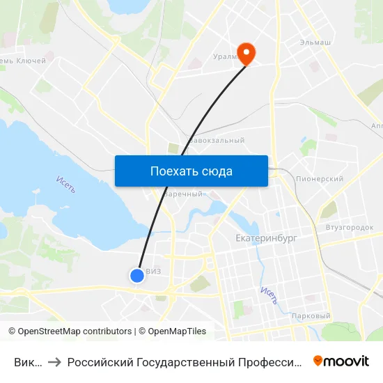 Викулова to Российский Государственный Профессионально-Педагогический Университет map