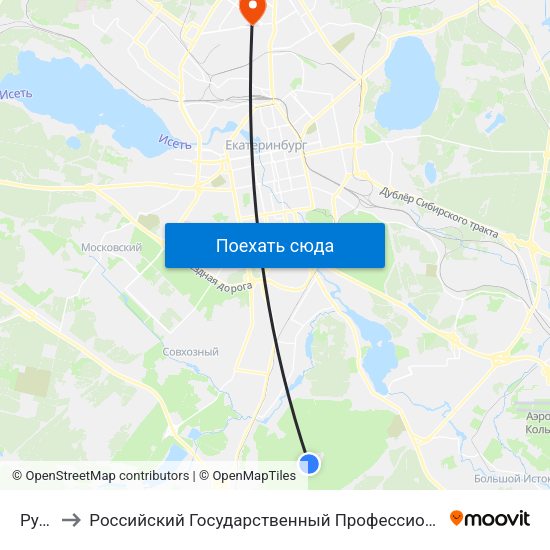 Рудный to Российский Государственный Профессионально-Педагогический Университет map