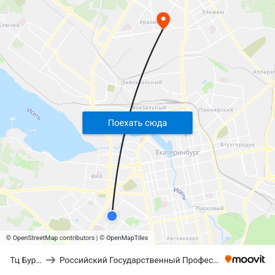 Тц Буревестник to Российский Государственный Профессионально-Педагогический Университет map