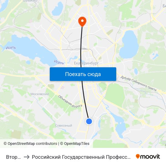 Вторчермет to Российский Государственный Профессионально-Педагогический Университет map