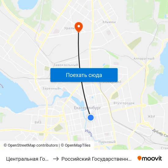 Центральная Гостиница (Ул. Розы Люксембург) to Российский Государственный Профессионально-Педагогический Университет map