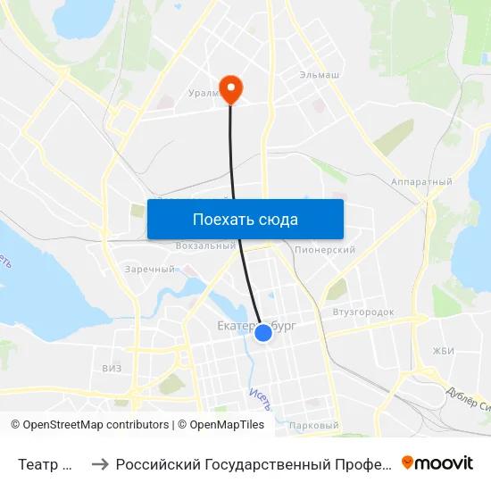 Театр Музкомедии to Российский Государственный Профессионально-Педагогический Университет map