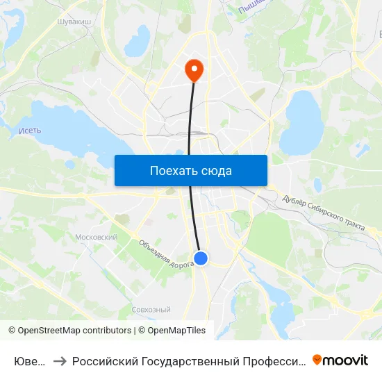Ювелирная to Российский Государственный Профессионально-Педагогический Университет map