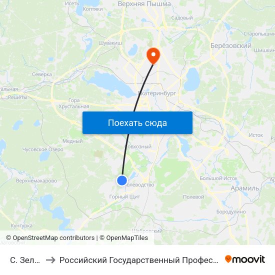С. Зеленый Бор to Российский Государственный Профессионально-Педагогический Университет map