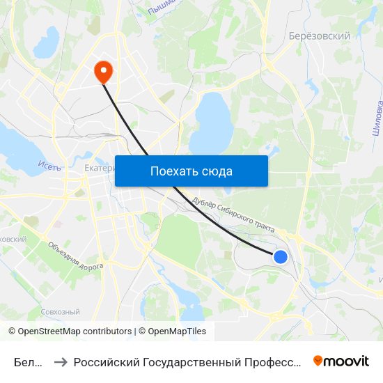 Белоярская to Российский Государственный Профессионально-Педагогический Университет map