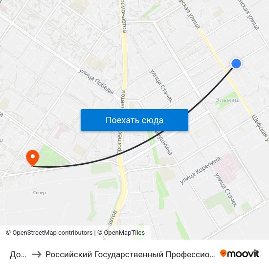 Донская to Российский Государственный Профессионально-Педагогический Университет map