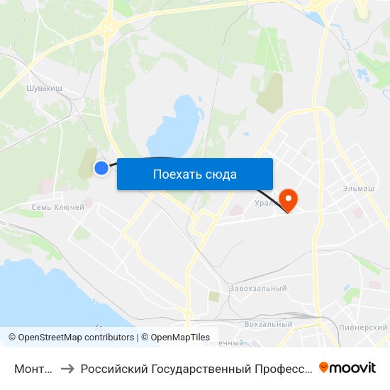 Монтажников to Российский Государственный Профессионально-Педагогический Университет map