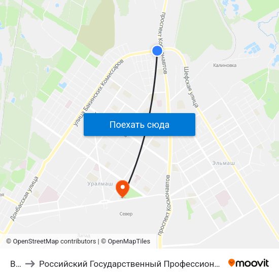 Веер to Российский Государственный Профессионально-Педагогический Университет map
