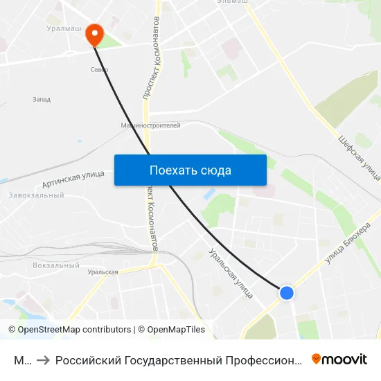 Мира to Российский Государственный Профессионально-Педагогический Университет map