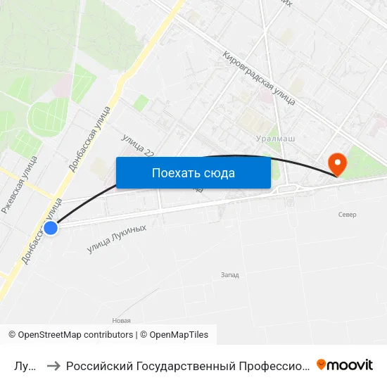 Лукиных to Российский Государственный Профессионально-Педагогический Университет map