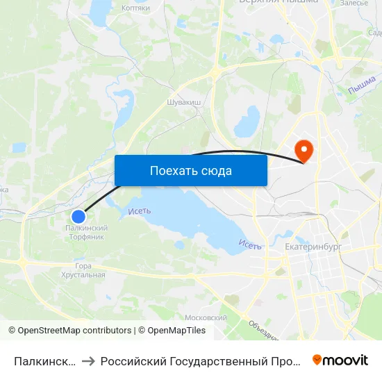 Палкинский Торфянник to Российский Государственный Профессионально-Педагогический Университет map