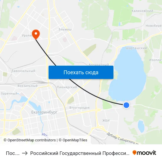 Пос. Пески to Российский Государственный Профессионально-Педагогический Университет map
