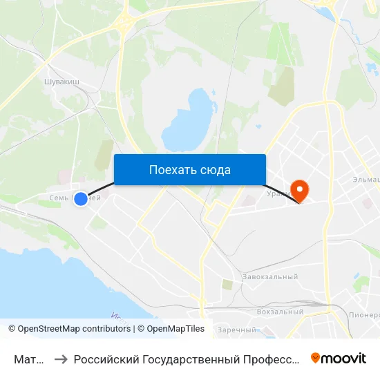 Матросская to Российский Государственный Профессионально-Педагогический Университет map