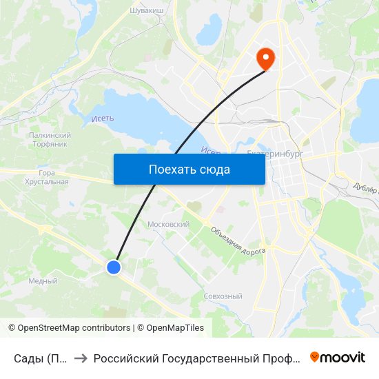 Сады (Пос. Медный) to Российский Государственный Профессионально-Педагогический Университет map