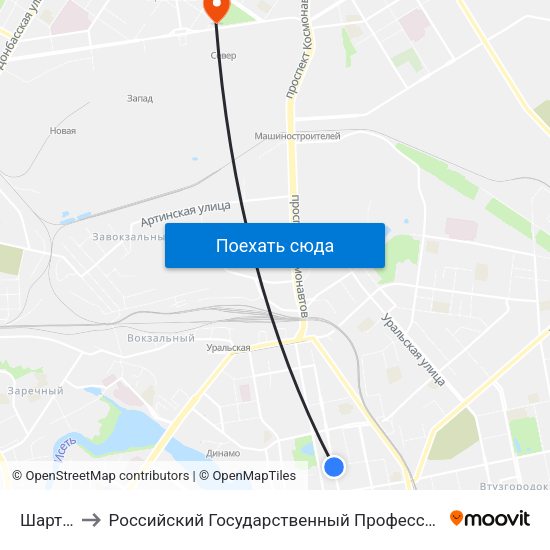 Шарташская to Российский Государственный Профессионально-Педагогический Университет map