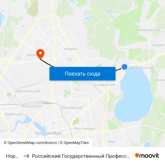 Норильская to Российский Государственный Профессионально-Педагогический Университет map