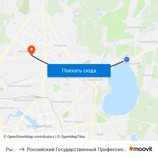 Рыбаков to Российский Государственный Профессионально-Педагогический Университет map