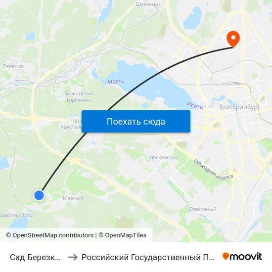 Сад Березка (Чусовской Тракт) to Российский Государственный Профессионально-Педагогический Университет map