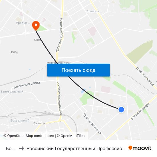 Боровая to Российский Государственный Профессионально-Педагогический Университет map