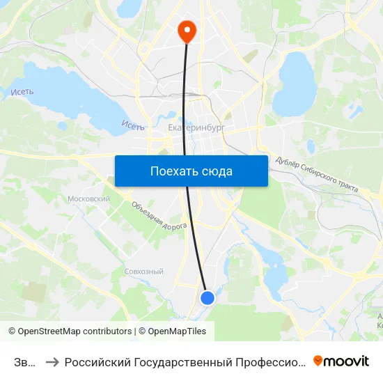 Звонкий to Российский Государственный Профессионально-Педагогический Университет map