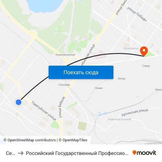 Седова to Российский Государственный Профессионально-Педагогический Университет map