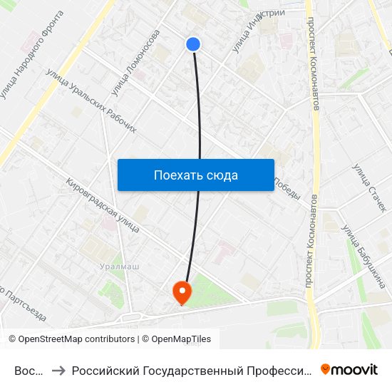 Восстания to Российский Государственный Профессионально-Педагогический Университет map