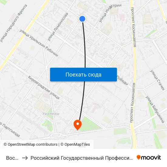 Восстания to Российский Государственный Профессионально-Педагогический Университет map