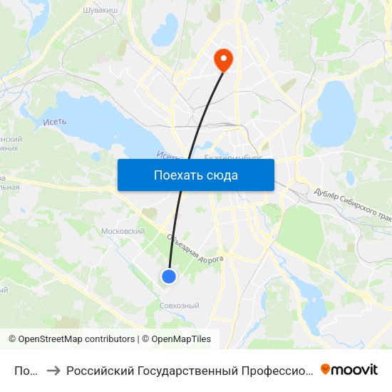 Полянка to Российский Государственный Профессионально-Педагогический Университет map