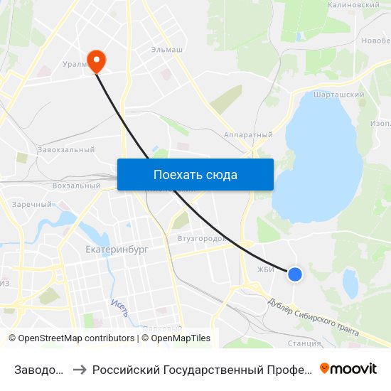 Заводоуправление to Российский Государственный Профессионально-Педагогический Университет map