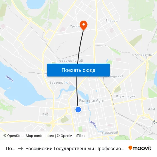 Попова to Российский Государственный Профессионально-Педагогический Университет map