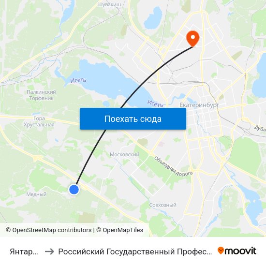 Янтарный Ключ to Российский Государственный Профессионально-Педагогический Университет map