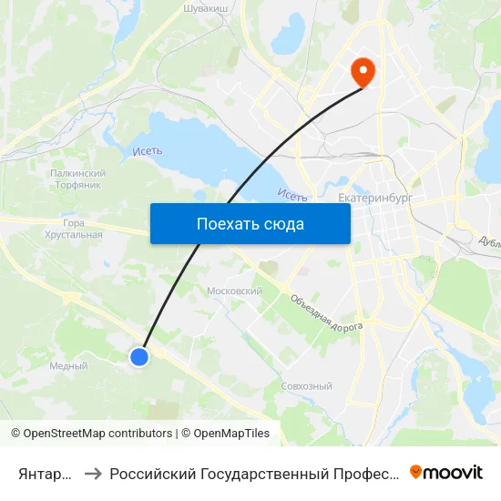 Янтарный Ключ to Российский Государственный Профессионально-Педагогический Университет map