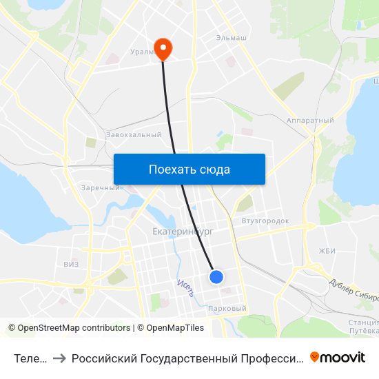Телестудия to Российский Государственный Профессионально-Педагогический Университет map
