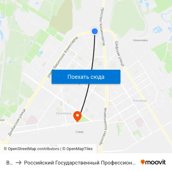 Веер to Российский Государственный Профессионально-Педагогический Университет map