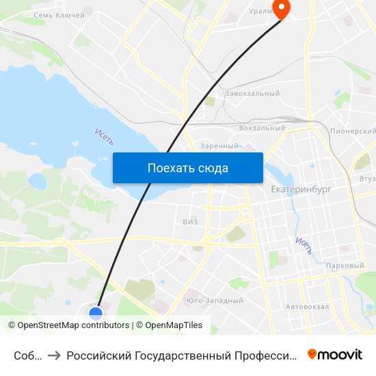 Соболева to Российский Государственный Профессионально-Педагогический Университет map