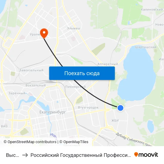 Высоцкого to Российский Государственный Профессионально-Педагогический Университет map