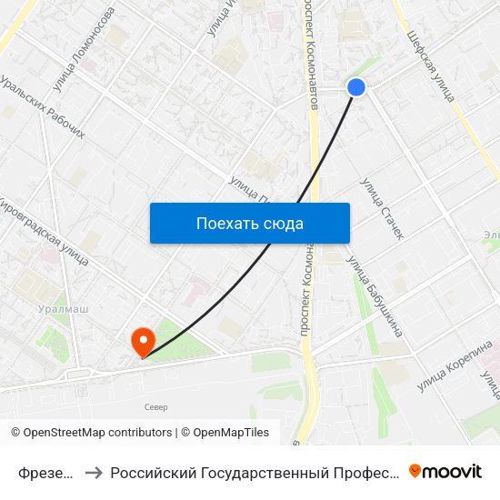Фрезеровщиков to Российский Государственный Профессионально-Педагогический Университет map