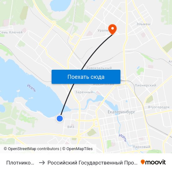 Плотников (Ул. Татищева) to Российский Государственный Профессионально-Педагогический Университет map