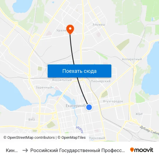Киностудия to Российский Государственный Профессионально-Педагогический Университет map