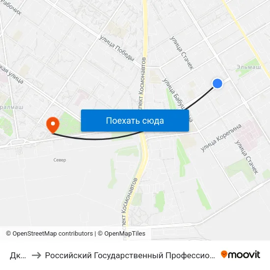 Дк Уэтм to Российский Государственный Профессионально-Педагогический Университет map