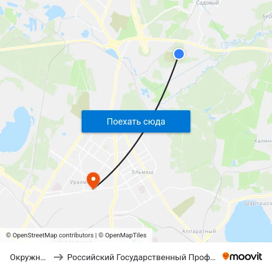 Окружное Кладбище to Российский Государственный Профессионально-Педагогический Университет map