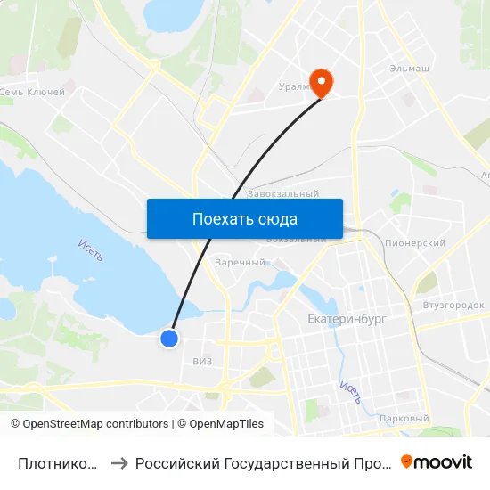 Плотников (Ул. Татищева) to Российский Государственный Профессионально-Педагогический Университет map