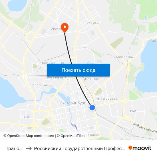 Трансагентство to Российский Государственный Профессионально-Педагогический Университет map