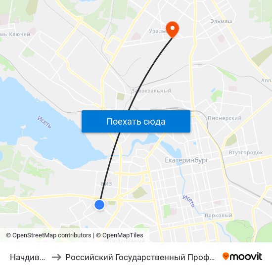 Начдива Васильева to Российский Государственный Профессионально-Педагогический Университет map
