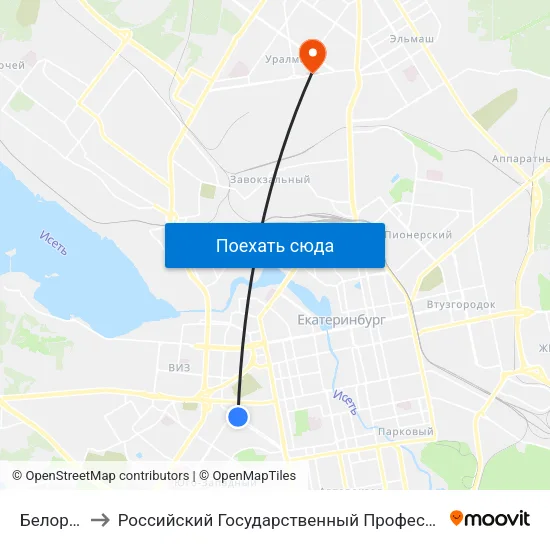 Белореченская to Российский Государственный Профессионально-Педагогический Университет map