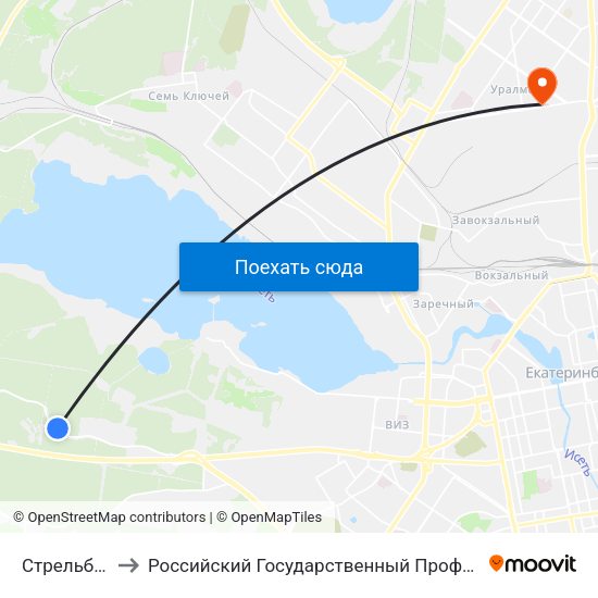 Стрельбище Динамо to Российский Государственный Профессионально-Педагогический Университет map